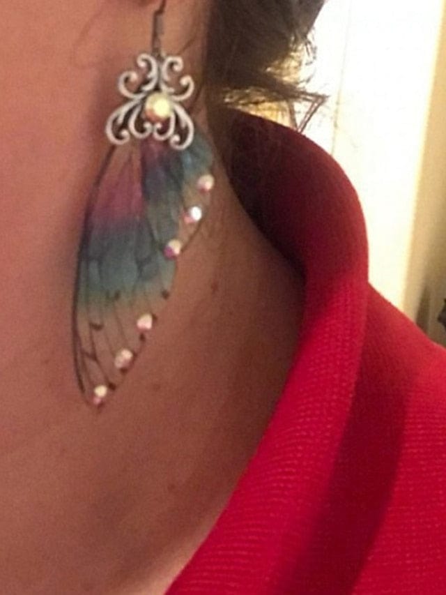 Chic Transparent Insect Wings Drop Earrings for Women