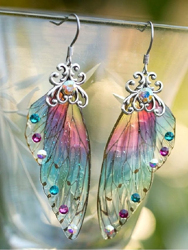 Chic Transparent Insect Wings Drop Earrings for Women