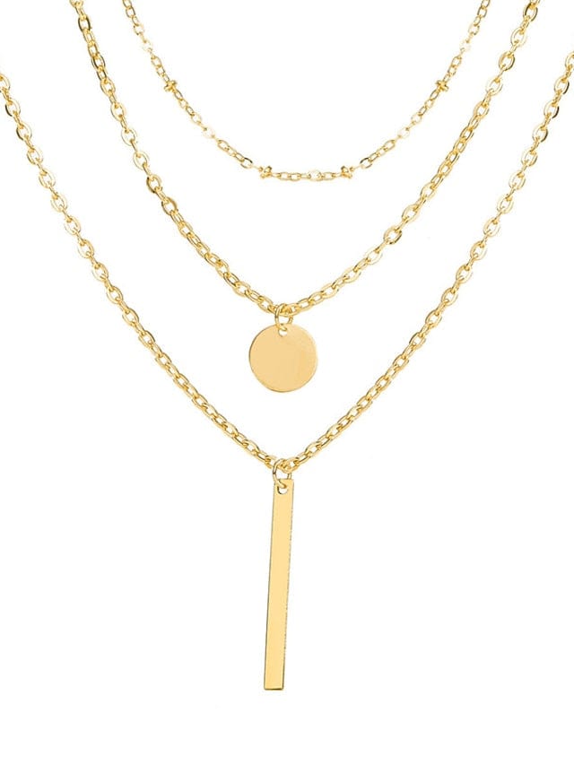 Street Geometry 3-Layer Necklace for Women - Chic & Modern Geometry with Versatile Style for All Seasons