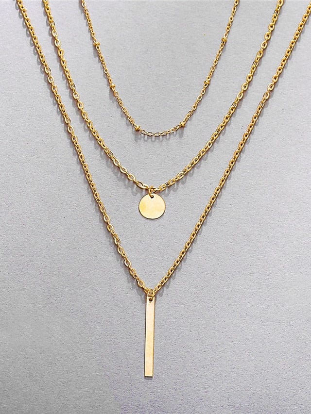 Street Geometry 3-Layer Necklace for Women - Chic & Modern Geometry with Versatile Style for All Seasons