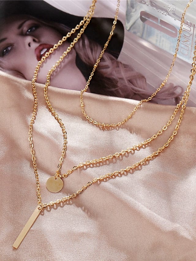 Street Geometry 3-Layer Necklace for Women - Chic & Modern Geometry with Versatile Style for All Seasons
