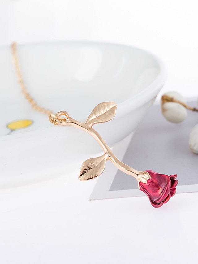 Modern Rose Pendant Necklace for Women