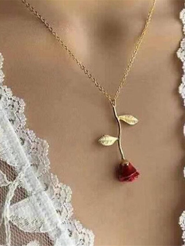 Modern Rose Pendant Necklace for Women