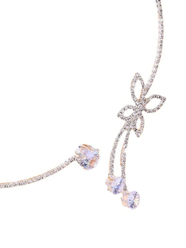 Street Butterfly Silver Alloy Necklace for Women