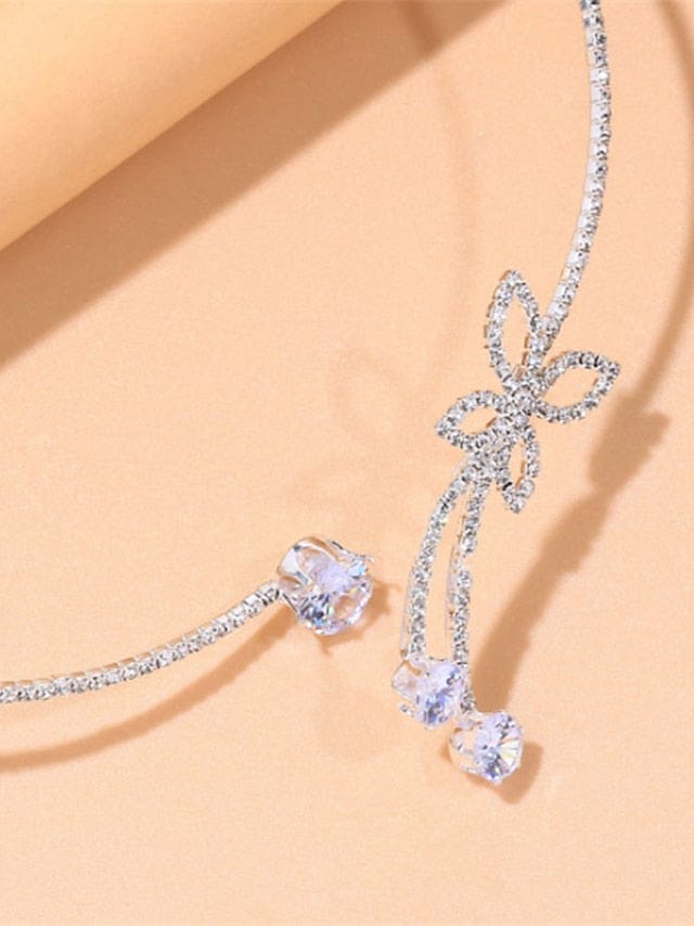 Street Butterfly Silver Alloy Necklace for Women