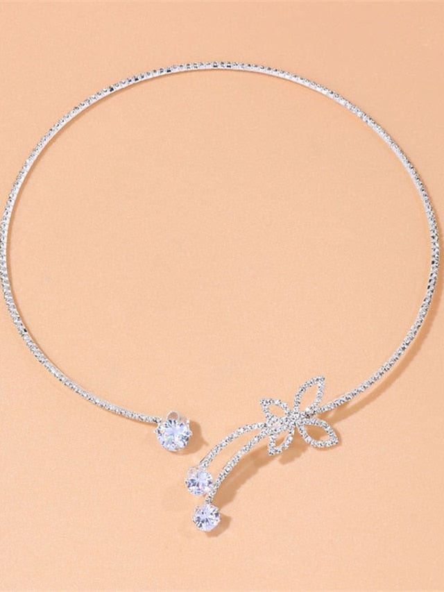 Street Butterfly Silver Alloy Necklace for Women