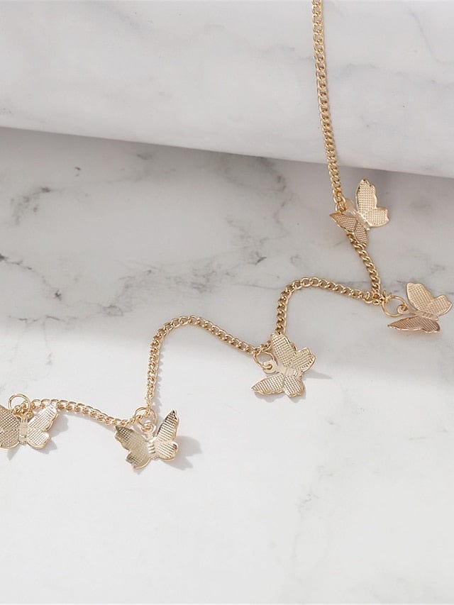 Butterfly Charm Gold Necklace for Women's Outdoor Fashion
