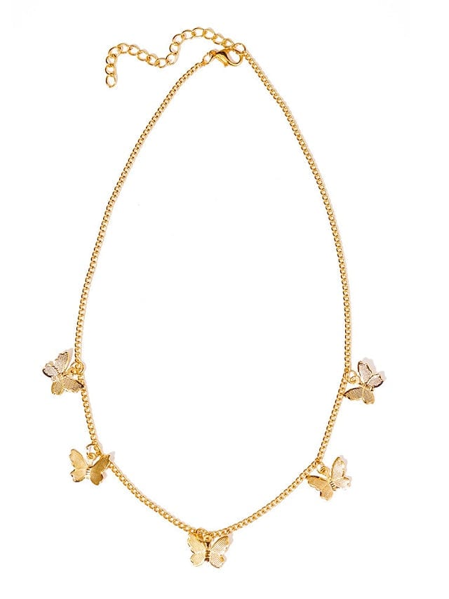 Butterfly Charm Gold Necklace for Women's Outdoor Fashion