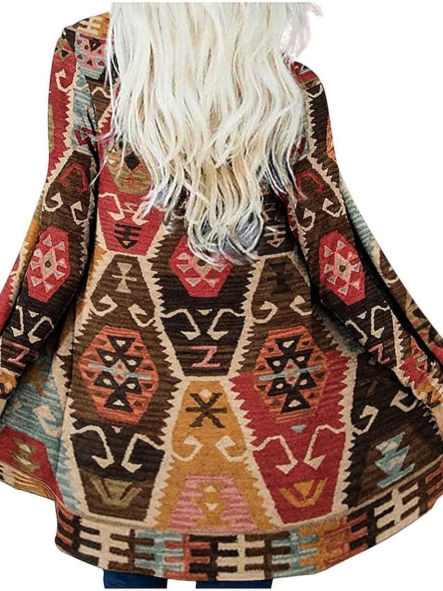 Ethnic Printed Knitted Cardigan for Women