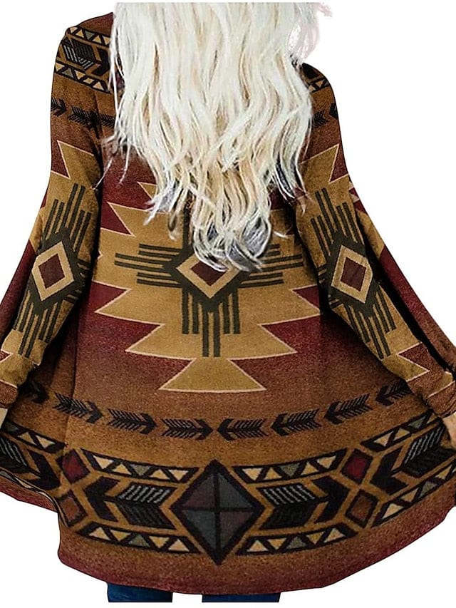 Ethnic Printed Knitted Cardigan for Women