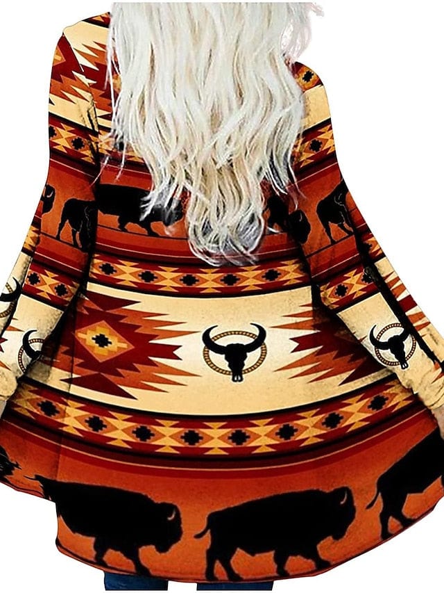 Ethnic Printed Knitted Cardigan for Women