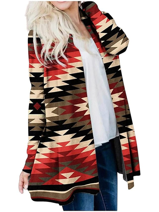 Ethnic Printed Knitted Cardigan for Women