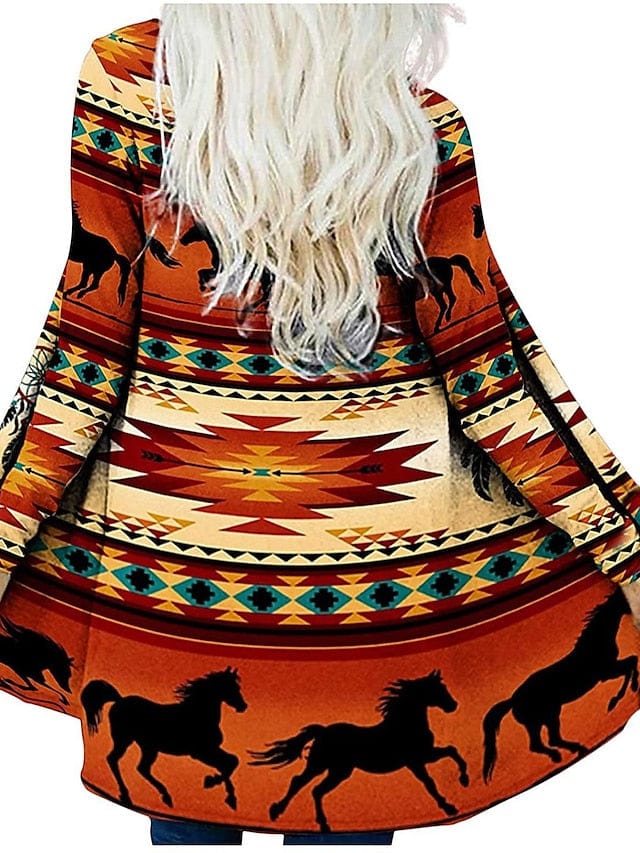Ethnic Printed Knitted Cardigan for Women