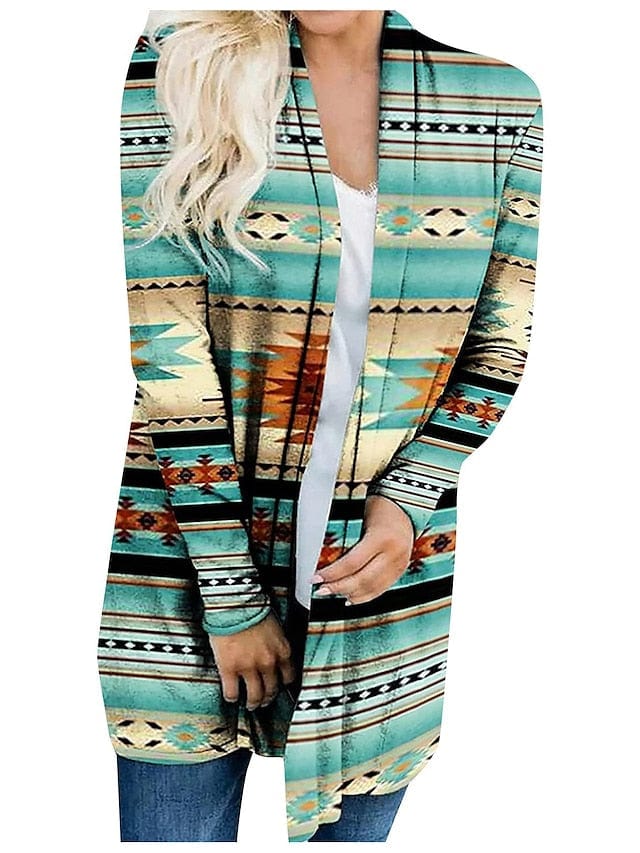 Ethnic Printed Knitted Cardigan for Women