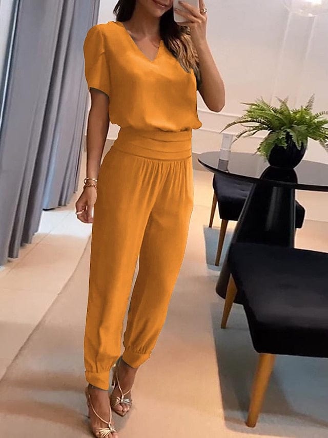 Casual Butterfly Print Women's Shirt and Pants Set