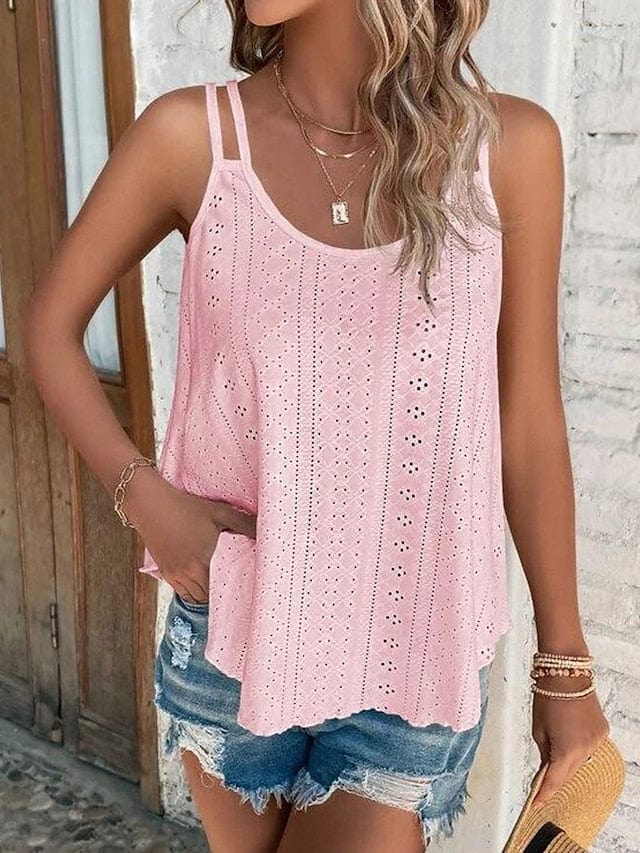 Armygreen Black White Women's Sleeveless Tank Top