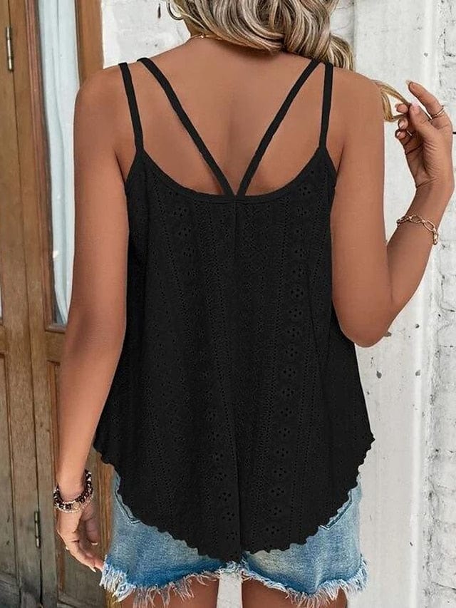 Armygreen Black White Women's Sleeveless Tank Top