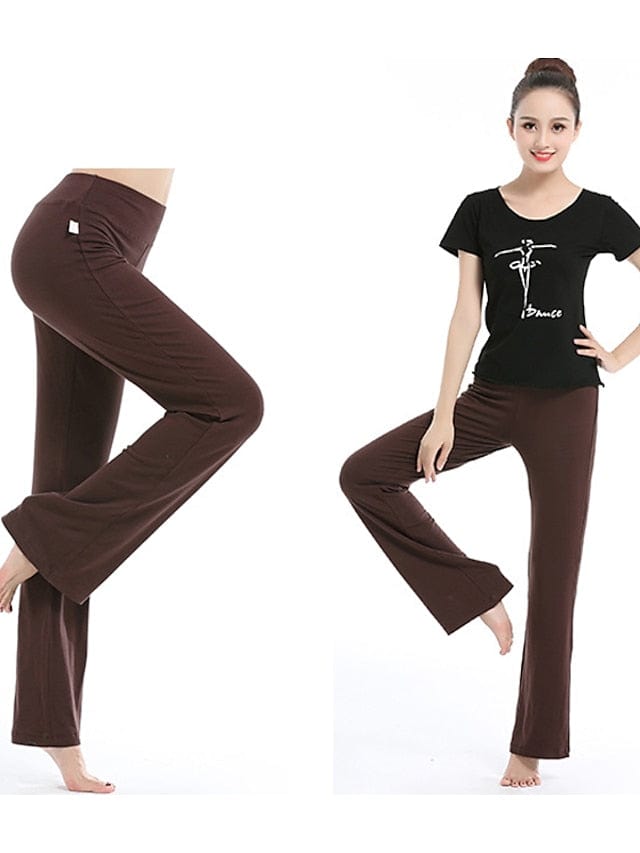 Women's Flare Leg Yoga Pants with Tummy Control and Flared Design
