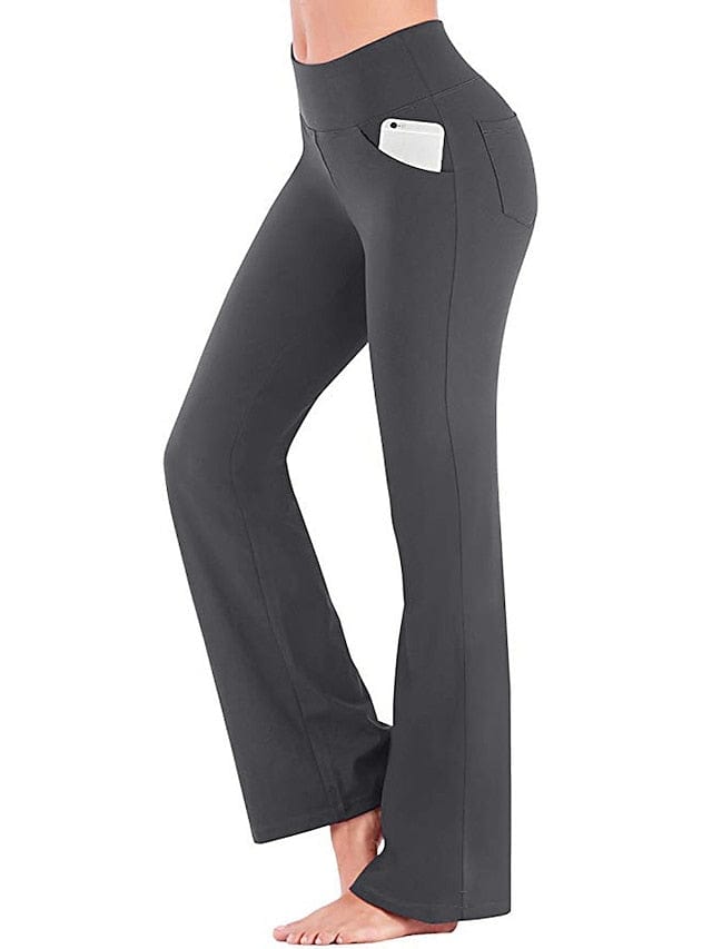 Women's Bootcut Yoga Leggings with Side Pockets and Tummy Control