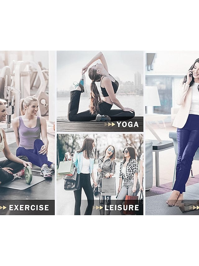 Women's Wide Leg Yoga Pants with Side Pockets and Tummy Control