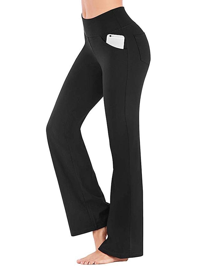 Women's Wide Leg Yoga Pants with Side Pockets and Tummy Control