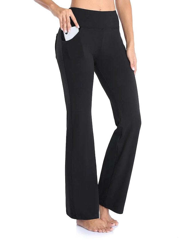 Women's Wide Leg Yoga Pants with Side Pockets and Tummy Control
