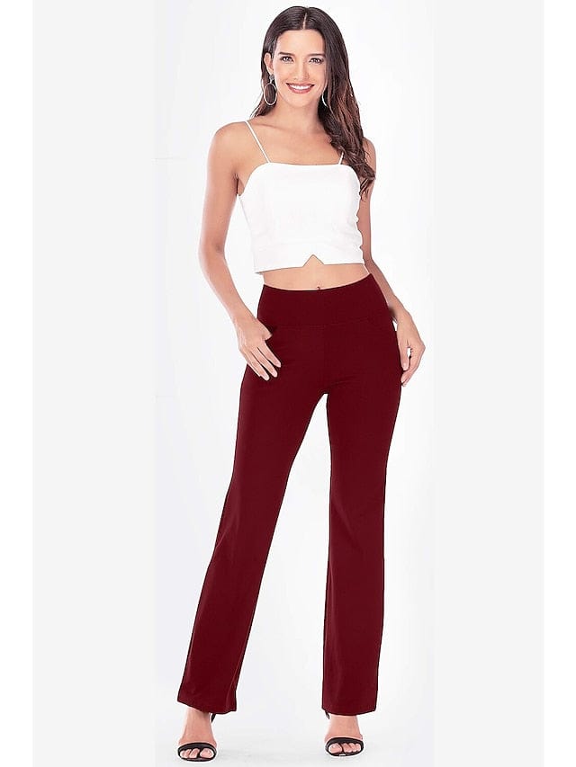 Women's Wide Leg Yoga Pants with Side Pockets and Tummy Control