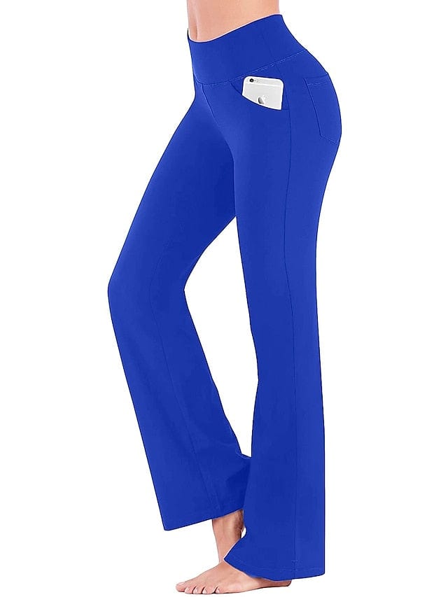 Women's Wide Leg Yoga Pants with Side Pockets and Tummy Control