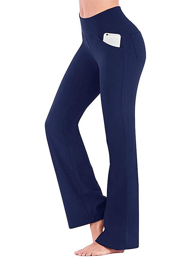 Women's Wide Leg Yoga Pants with Side Pockets and Tummy Control