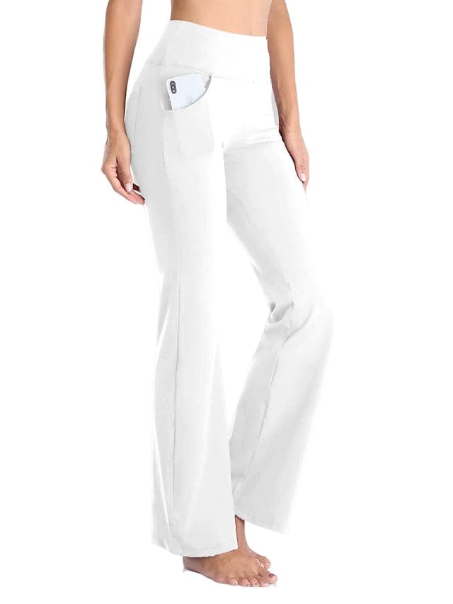 Women's Wide Leg Yoga Pants with Side Pockets and Tummy Control
