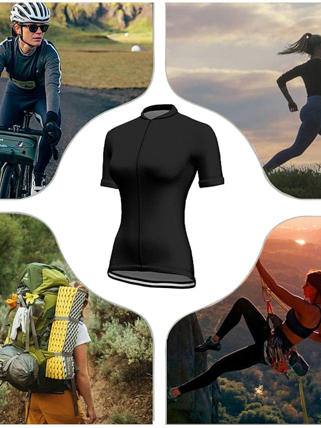 21grams Women's Short Sleeve Cycling Jersey with Rear Pockets for Mountain and Road Biking