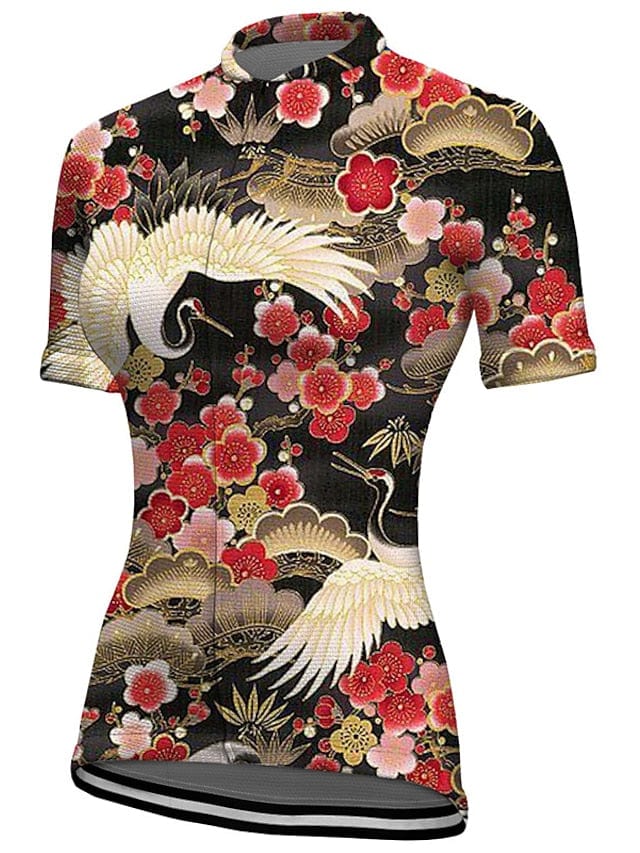 21grams Women's Short Sleeve Cycling Jersey with Rear Pockets for Mountain and Road Biking