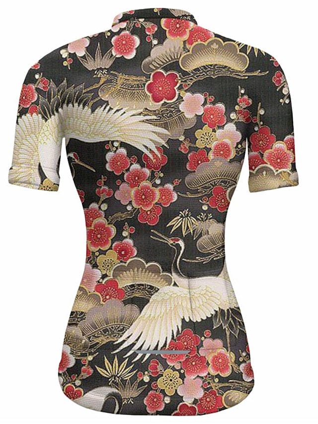 21grams Women's Short Sleeve Cycling Jersey with Rear Pockets for Mountain and Road Biking