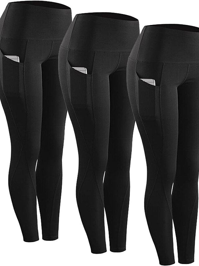 Women's High Waist Compression Leggings with Ruched Butt Lift and Phone Pocket