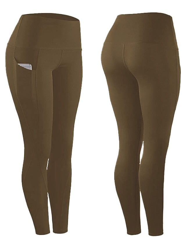 Women's High Waist Compression Leggings with Ruched Butt Lift and Phone Pocket