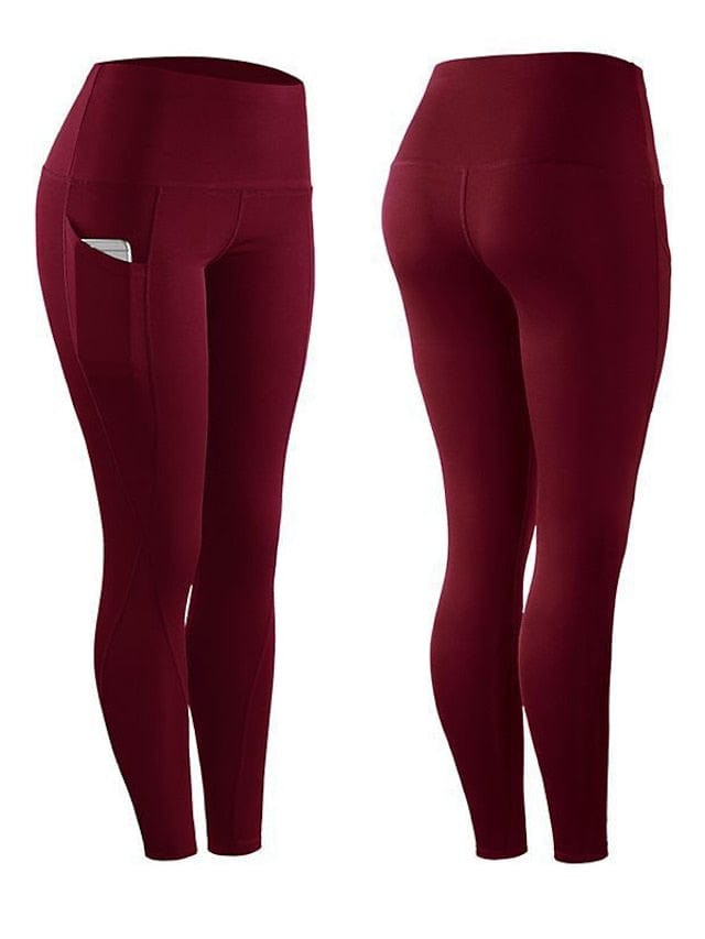 Women's High Waist Compression Leggings with Ruched Butt Lift and Phone Pocket