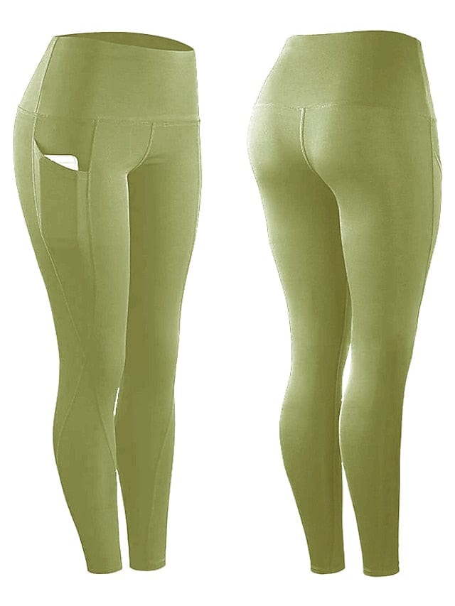 Women's High Waist Compression Leggings with Ruched Butt Lift and Phone Pocket
