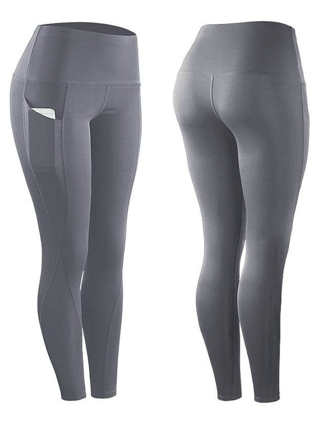 Women's High Waist Compression Leggings with Ruched Butt Lift and Phone Pocket