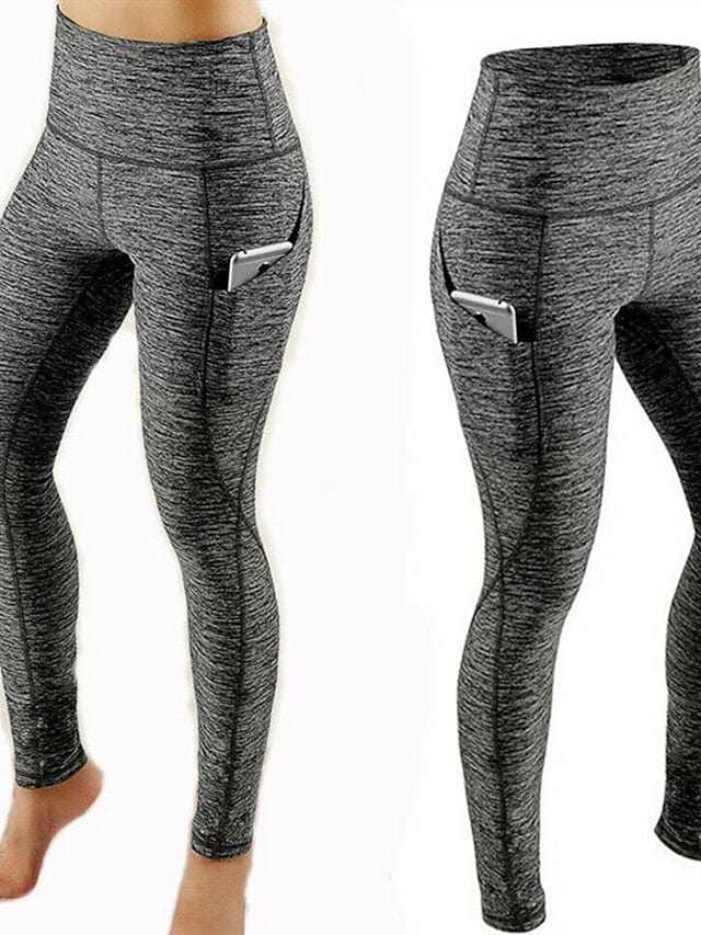 Women's High Waist Compression Leggings with Ruched Butt Lift and Phone Pocket