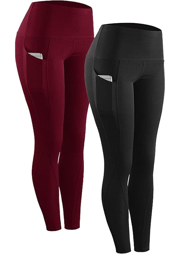 Women's High Waist Compression Leggings with Ruched Butt Lift and Phone Pocket