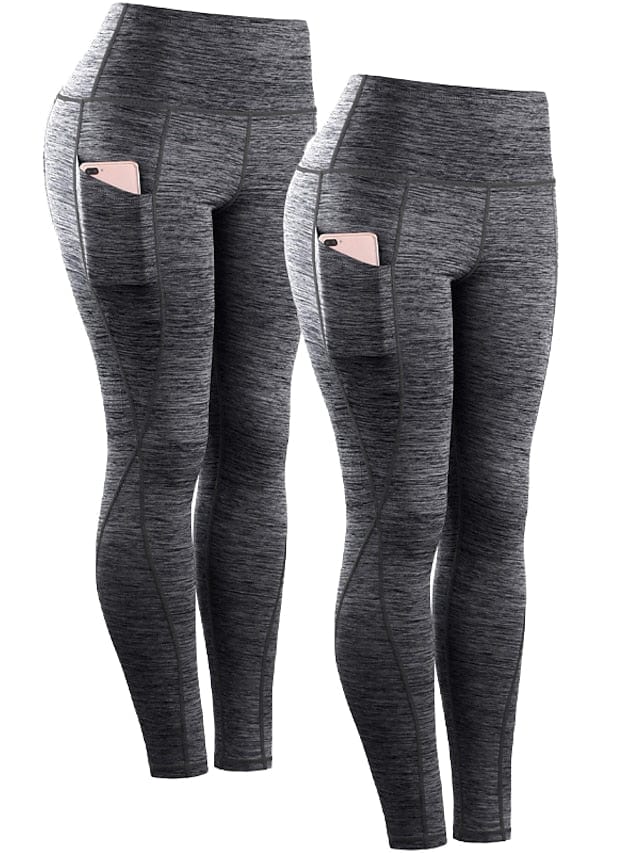Women's High Waist Compression Leggings with Ruched Butt Lift and Phone Pocket