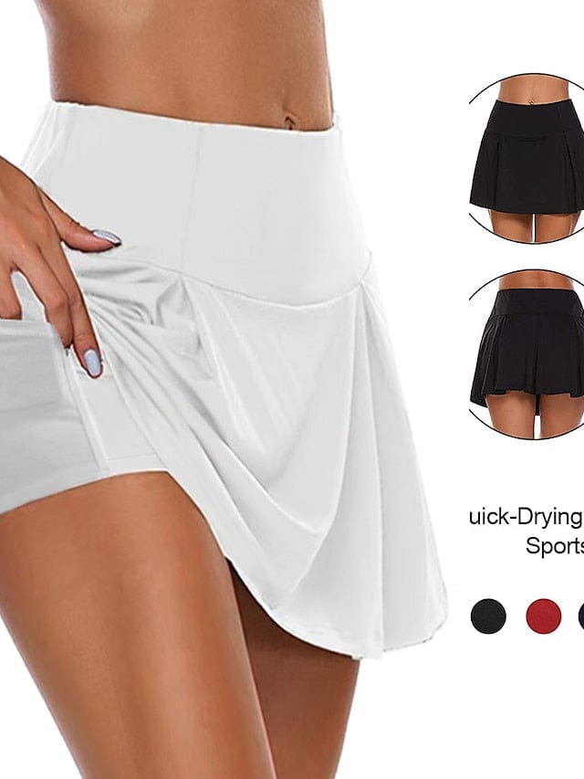 Women's Athletic Skorts with Side Pockets - Versatile Moisture-Wicking Performance Skirt
