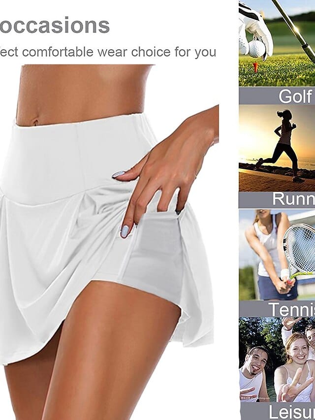 Women's Athletic Skorts with Side Pockets - Versatile Moisture-Wicking Performance Skirt