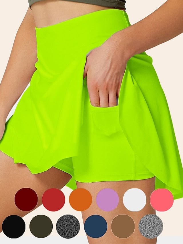 Women's Athletic Skorts with Side Pockets - Versatile Moisture-Wicking Performance Skirt