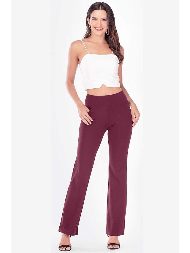 Women's Bootcut Yoga Leggings with Side Pockets and Tummy Control