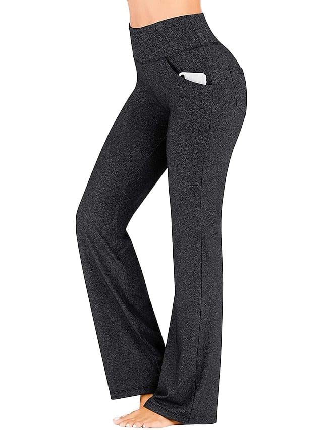 Women's Bootcut Yoga Leggings with Side Pockets and Tummy Control