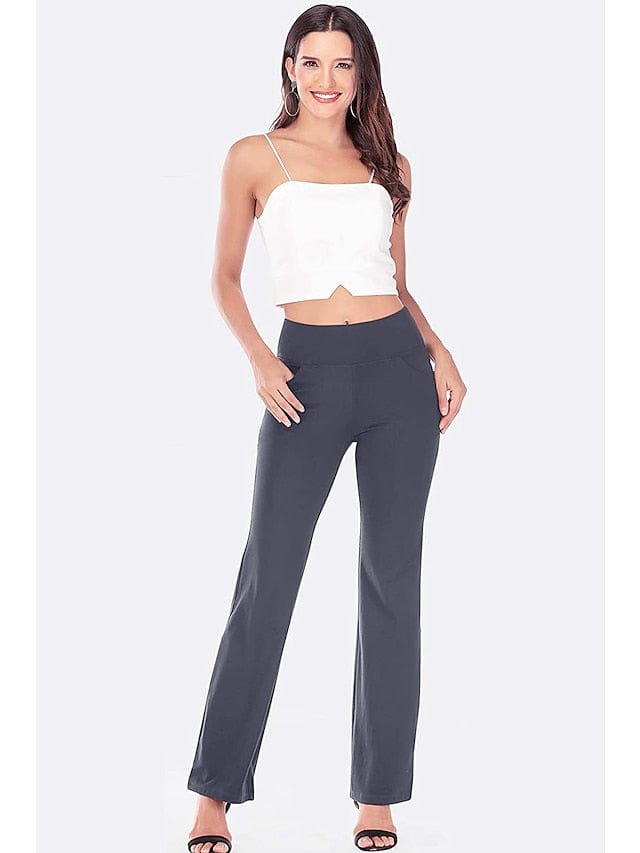 Women's Bootcut Yoga Leggings with Side Pockets and Tummy Control