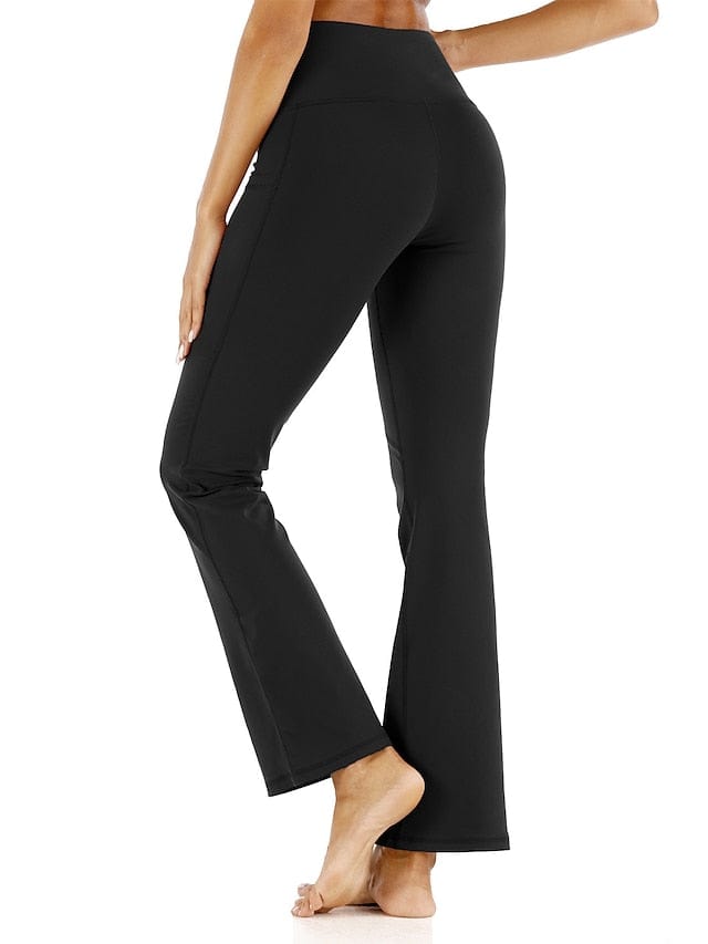 Women's Bootcut Yoga Leggings with Side Pockets and Tummy Control
