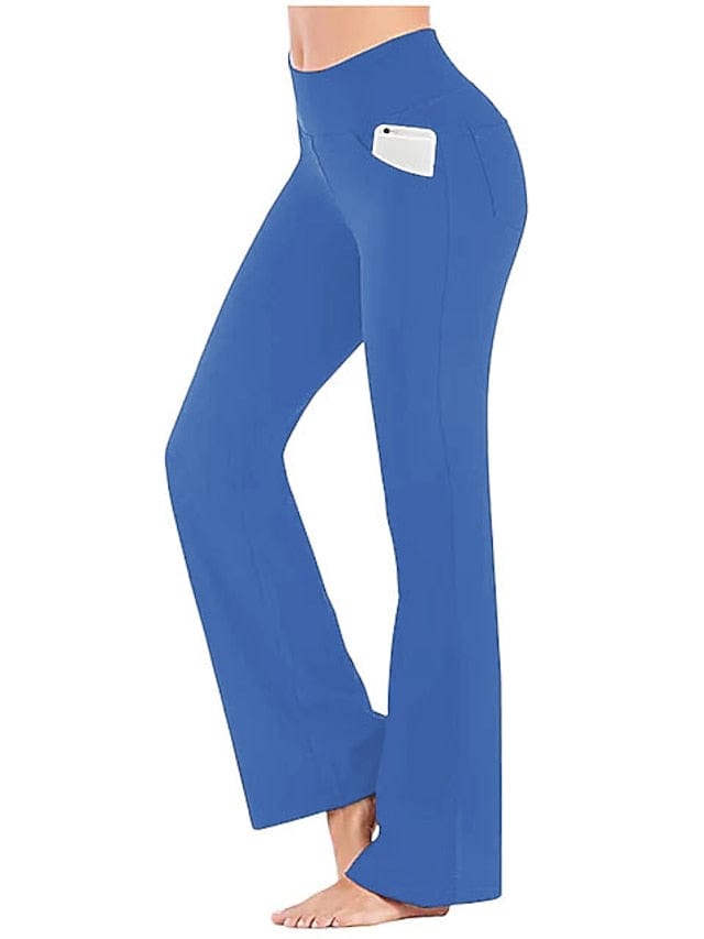 Women's Bootcut Yoga Leggings with Side Pockets and Tummy Control