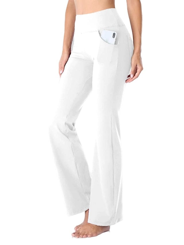 Women's Bootcut Yoga Leggings with Side Pockets and Tummy Control